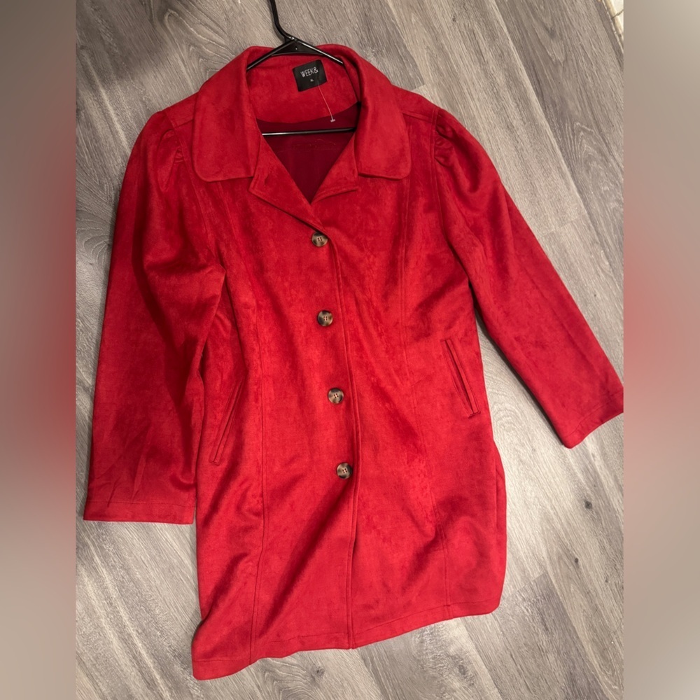 Vibrant Red Trench Coat